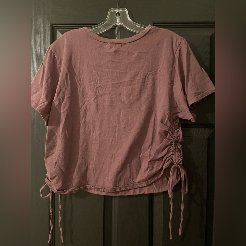 French Pastry Purple lace graphic crop tee